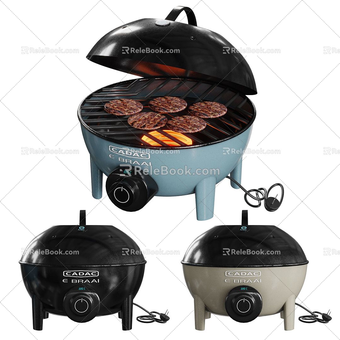 Modern BBQ Grill Electric BBQ Outdoor Cookware BBQ Food Dish Tableware BBQ Oven Meat String Sausage 3d model