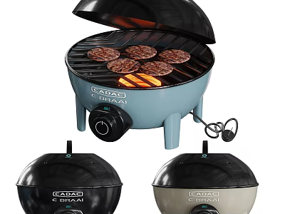 GADAR Portable Grill With Various Colors Open Lid Design Cooking Juicy Burgers For Outdoor Use 3d model