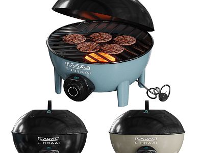 Modern BBQ Grill Electric BBQ Outdoor Cookware BBQ Food Dish Tableware BBQ Oven Meat String Sausage model