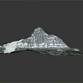 3D Natural Landscape Model With Snowy Regions Green Vegetation And Terrain Texture
