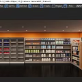 Supermarket Grocery Interior With Shelves Full Of Various Products And Refrigerated Cabinets
