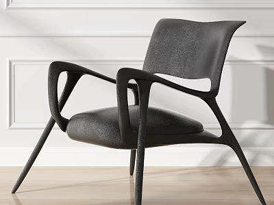 Modern Accent Chair With Curved Armrests And Sleek Design For Contemporary Living Room Decor 3d model