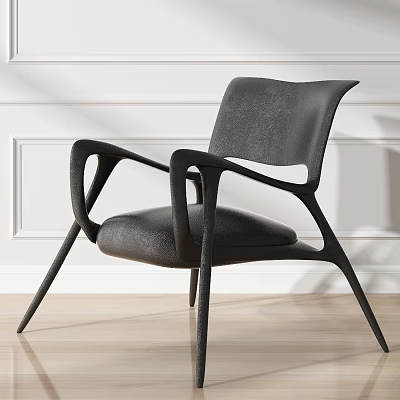 Modern Accent Chair With Curved Armrests And Sleek Design For Contemporary Living Room Decor 3d model