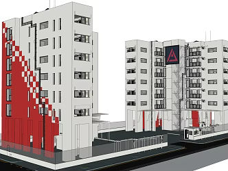 Group of Apartment Buildings 3d model