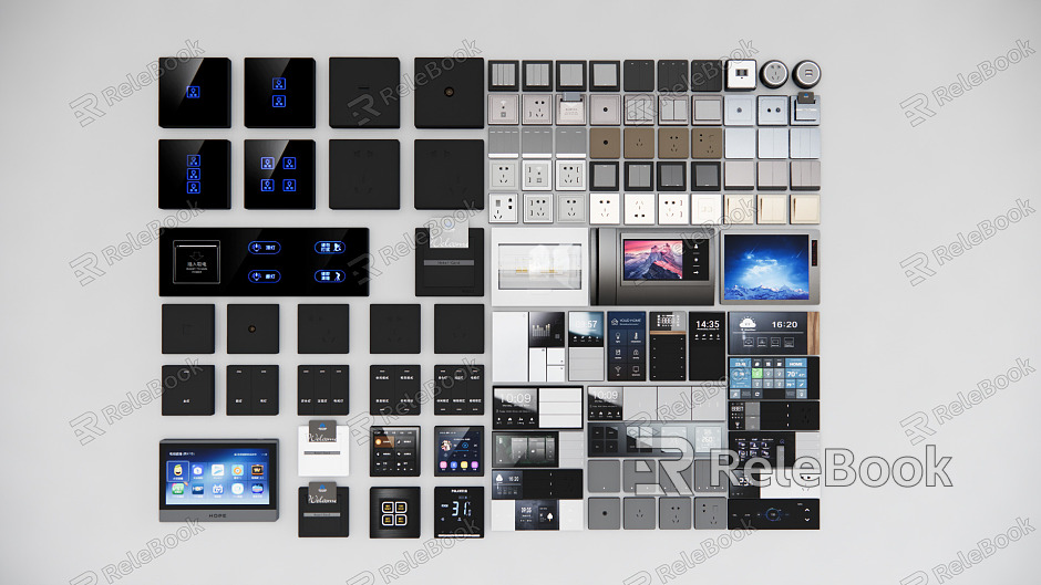 Modern switch switch socket switch panel meter box display model