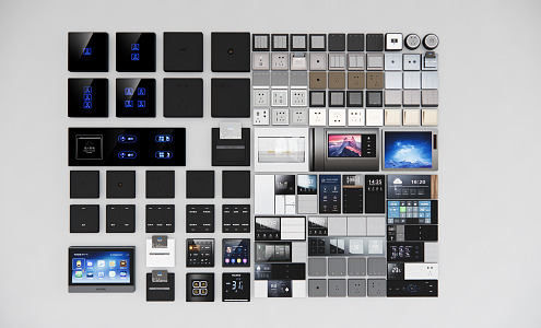 Modern switch socket switch panel meter box display 3d model