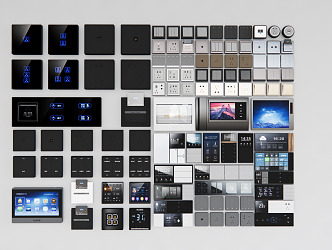 Modern switch socket switch panel meter box display 3d model