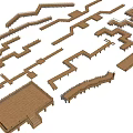 Wooden Plank Road Designs With Various Curved And Straight Pathway Structures 3d model