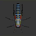 Colorful Artistic Grasshopper With Vibrant Blue Yellow Red Patterns Creative Decorative Insect Sculpture Design
