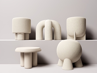 Modern Stool Seat 3d model