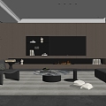 Modern Italian Living Room Light Luxury Sofa Coffee Table Combination 3d model