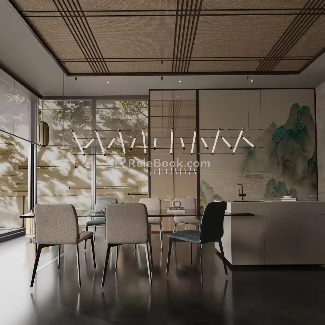 Modern table combination 3d model