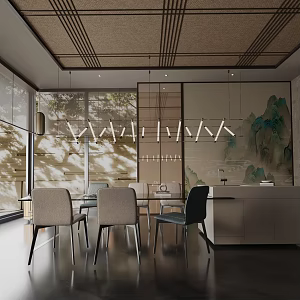 Modern table combination 3d model