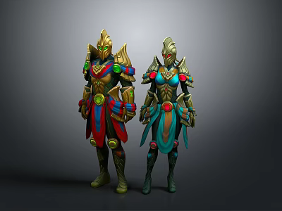 Dual Warrior Mecha Sci-Fi Character Mecha Soldier Robot Game Character Future Warrior 3d model