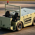 Green Utility Vehicle With Warning Light And Seats For Airport Ground Operations