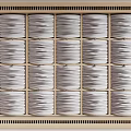 Elegant Modern Ceiling Drapery Design With Grid Frame And Layered Panels