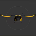 Yellow And Black Space Aerial Vehicle With Propellers And Engines For Exploration