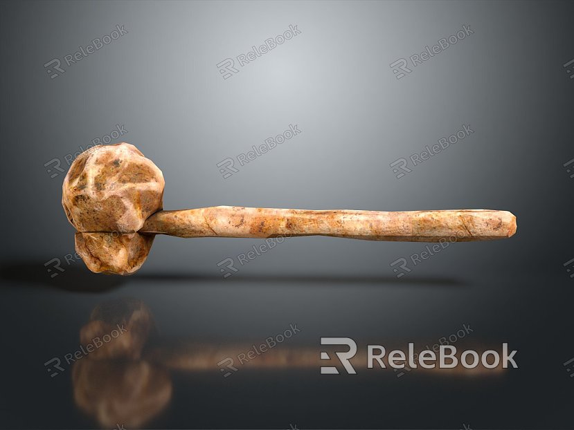 Stone Axe Stone Age Original Tool Original Weapon Stone Hammer Hammer Warhammer Cartoon Hammer model