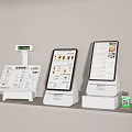 Public Facility Self Service Kiosks Featuring Digital Menu Displays QR Codes and Receipt Printers