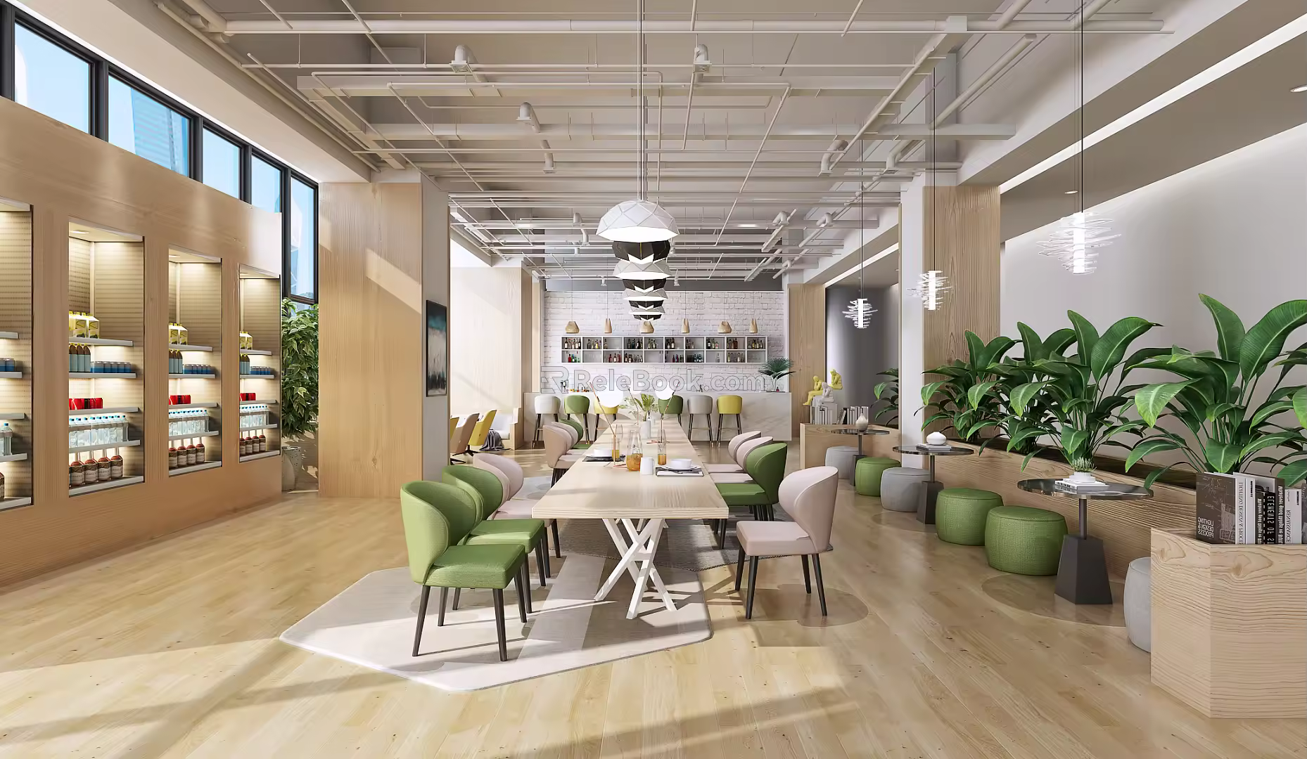 Modern Restaurant Catering Buffet Public Area 3d model