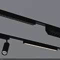Modern Black Track Grille Lights With LED Fixtures For Ceiling Installation