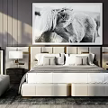 Background double bed 3d model