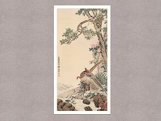 Decorative Painting Flower Bird Tian Shiguang Flower and Bird Painting 3d model