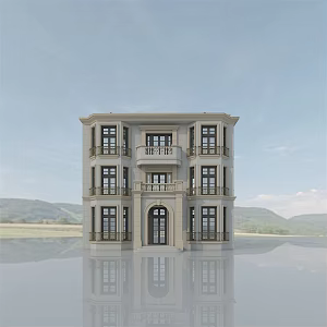 European-style single-family villa 3d model