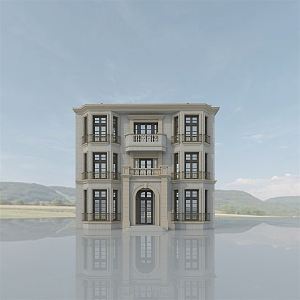 European-style single-family villa 3d model