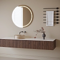 Modern Hanging Bathroom Cabinet Bathroom Cabinet Wash Desk Basin Mirror 3d model