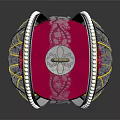 Luxury Jewelry Crown With Red Silver Decoration Cross Top And Intricate Gems Patterns