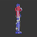 Colorful Building Block Robot Model With Blue Red And White Mechanical Design