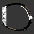 Stylish Black Leather Strap Watch With White Dial And Gold Chronograph Accents
