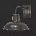 Metal Wall Lamp With Curved Arm And Dome Shade For Indoor Lighting Design
