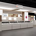 Shopping Mall Electronic Store with iPhone Huawei Displays Display Counters and Product Shelves