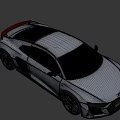 Silver Audi R8 Sports Car Featuring Sleek Body LED Headlights And Black Alloy Wheels