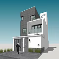 Modern Detached Villa Exterior Design With Multiple Floors Large Windows And Balcony