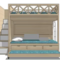 Modern Wooden Bunk Bed With Stairs And Storage Drawers For Small Bedroom