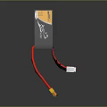 Rechargeable Lithium Battery With Black Casing Yellow Label And Red Black Wires