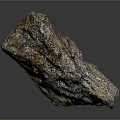 Natural Brownish Gray Stone With Rough Surface On Dark Background