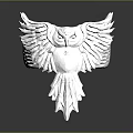 Silver Eagle Shaped Fashion Accessory For Clothing Decoration 3d model