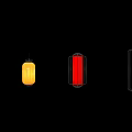 Traditional Chinese Lanterns In Red And Yellow With Classic Frame Designs