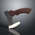Sturdy Axe Weapon With Wooden Handle And Sharp Metal Head Design