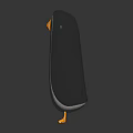 Cute Penguin Character With Yellow Beak And Feet Standing On Dark Background 3d model