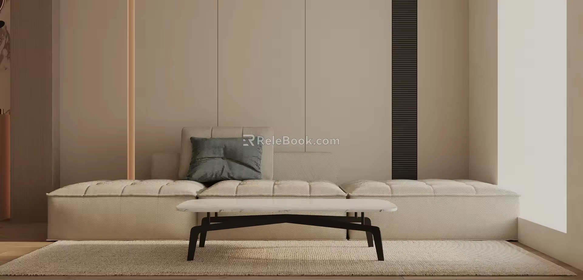 Three-seat sofa 3d model