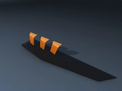 Road Infrastructure Featuring Orange Traffic Cones On Black Road Surface 3d model