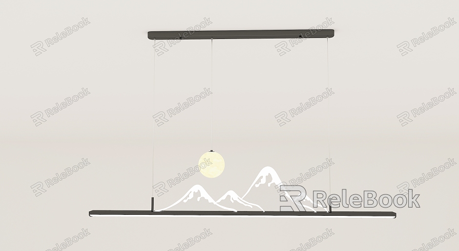 Landscape Dining Room Lamp New Chinese Style Long Chandelier Simple Mountain Moon-reflecting Tea Room Chandelier Minimalist Dining Table Lamps model