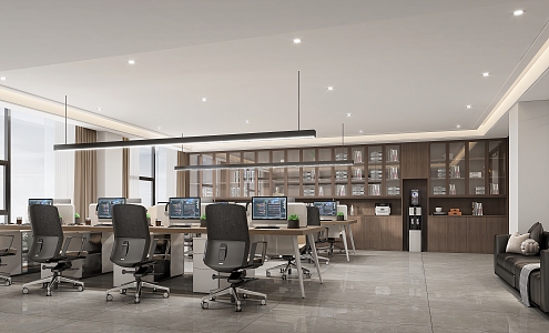 modern public office area open office area 3d model