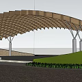 modern gallery architecture 3d model