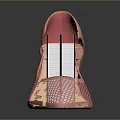 Pink Perforated High Heel Shoes With Stiletto Heel And Striped Sole